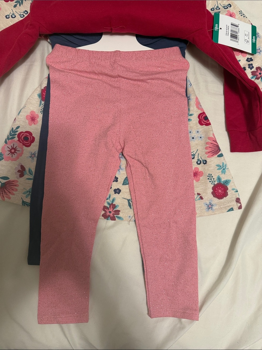 Koala Kids Pink & Raspberry Floral Tunic and Raspberry Sweatshirt Set - Picture 4 of 9